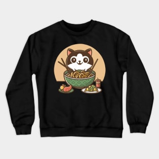 Chopstick Chaos, Chinese Cartoon Style Crewneck Sweatshirt